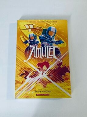 Scholastic Amulet Book Eight Supernova - Yellow Orange Graphic Cover Art